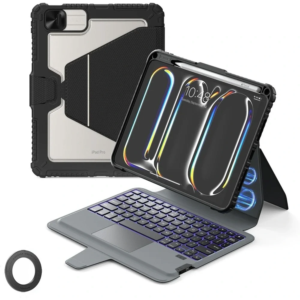 iPad Pro 11 iPad Air 5 4‎ Case with Keyboard Trackpad Backlit Nillkin Black